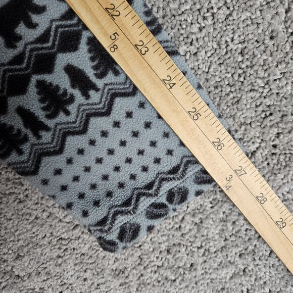 Chubbies Fleece Jacket Mens Large Gray 1/4 Zip Nordic Fair Isle Pullover - Picture 7 of 8